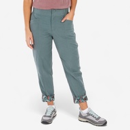 QUECHUA 女款登山健行亞麻長褲 NH500－卡其色