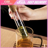 Reusable Transparent Tea Strainer Glass Tube Filter Pipe Tea Infusing Tool Tea Filter