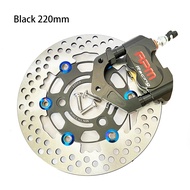 Electric Motorcycle Scooter CNC Brake Calipers 200mm 220mm Disc Brake Pump 43mm Adapter Bracket