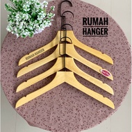 ( BLACK FLATHOOK 15CM) WOODEN HANGER STRAIGHT HEADnatural 38CM 1PCS