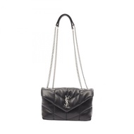 SAINT LAURENT PARIS 羽絨玩具包 單肩包 7593371EL001000 皮革 黑色 全新 女款