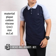 JnS - Baju Kaos Kerah Polo Shirt Distro Pria Raglan Casual Premium 9 inches Soft Cotton Pakaian Fash