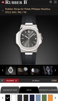 Rubber B 膠錶帶 for Patek Philippe Nautilus PP 5711 5712 5726 5980