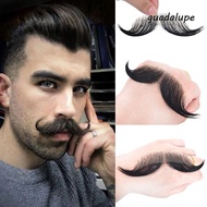 GUADALUPE Makeup Fake Beard, Natural Handmade Human Hair Beard, Thick Black Real Hair Lace Mesh Real
