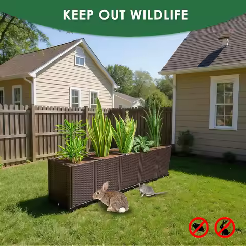 79x16x20 Inch Rectangular Garden Planters Raised Patio Planter Box for Growing Flowers Vegetables