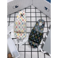 [GENUINE] Mlb KOREA NEW MOUND MONOGRAM WHITE BLACK SLIPPERS - AUTHENTIC HAND-SANDAL SLIPPERS - FULLB