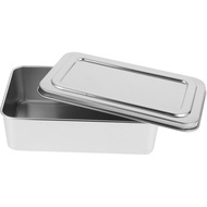 UPKOCH Stainless Steel Baking Tray with Lid - 9.05 X 5.90 X 2.55 Inch Rectangular Baking Box for Bre