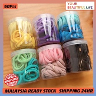 【M'sia】50pcs Korea Style Hairband Rubber Hair Rope Colorful Hair Accessory Headwear Getah Rambut Hai
