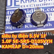 2pcs super capacitors, high capacity capacitors 5.5V 1F 1.0F SE-5R5-D105VYH KAMCAP D=20mm thin type 