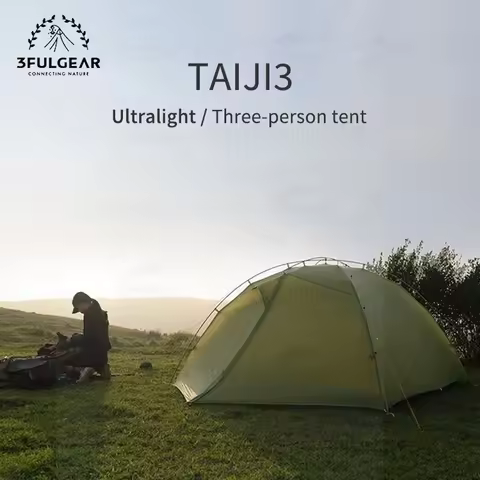 3F UL GEAR Taiji3 Camping Tent Nylon 3 Multi-Person Portable Outdoor Hiking Tent 4 Season Waterproof