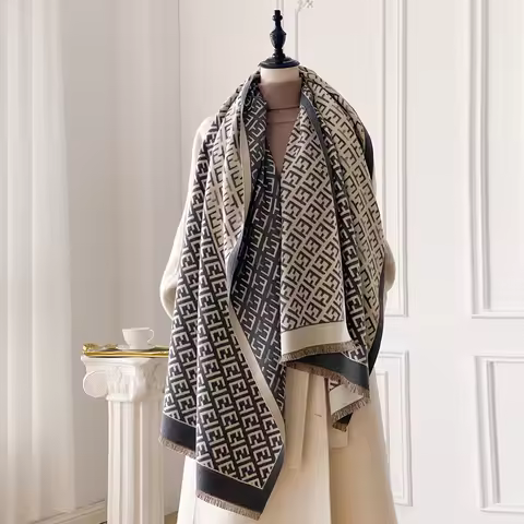 2025 New Luxury Brand Women's Double-Sided Print Cashmere-Like Scarf - Soft Cozy Pashmina Shawl, Win
