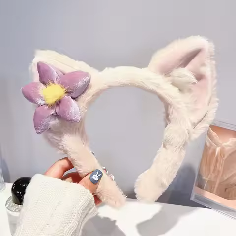 Kawaii LinaBell Plush Headband LinaBell Bow Hairpin Anime Cute Cartoon Plush Ear Head Band Hair Acce