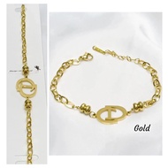 Oval chain CD titanium bracelet