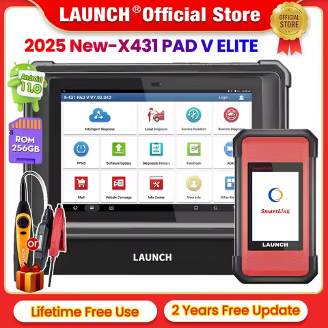 LAUNCH X431 PAD 5 ELITE SmartLink C Car Diagnostic Tools J2534 CAN FD Online ECU Programming Coding 