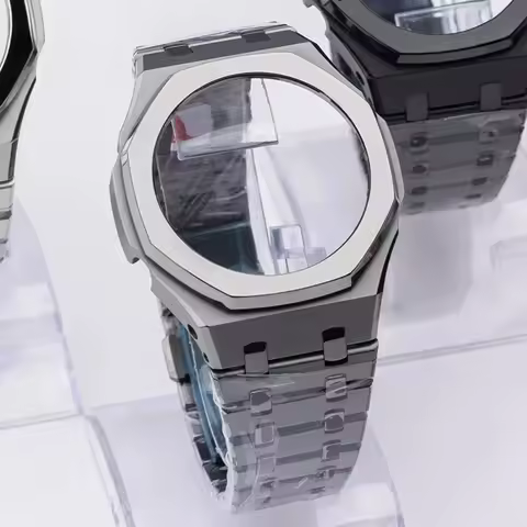 Mod Kit For Casioak GA2100 GA2110 Metal Case Bezel Rubber strap For Casioak GAB2100 2110 Modificatio