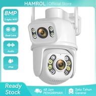 Hamrol 4K 8MP Kamera WiFi PTZ Dual Lens With Dual Screen IP Kamera Ai Auto Tracking Human Detection 