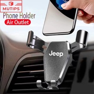Jeep Car Air Vent Handphone Stand Auto Scaling GPS Phone Holder Grip For Wrangler jk Grand Cherokee Renegade Compass 2023 Willys