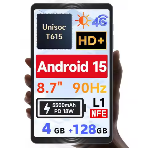 BNCF Bpad Mini SE 8.7" Tablet Android15 16GB(4GB RAM+12GB Virtual RAM)+64GB/128GB Unisoc T615 8 Core
