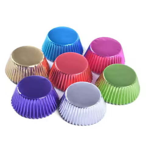 100pc cupcake paper cups gold/silver/Red Foil paper cupcake liner holder muffin baking cup cake case