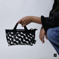 PDM Munich Mini Signature Series Chic Black/White Geometric Pattern Shoulder Bag