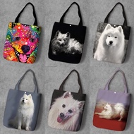 Lu Group Group 2025 Shopping Bags american eskimo dog american eskimo dog Shoulder Bag Student Canva