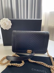 Chanel Boy WOC 黑色荔枝皮
