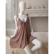 Transparent Lingerie Dress Sleepwear Babydoll Pajamas Sleepwear Wanita + G String L374