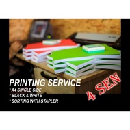 Printing Service A4 Single Side Black & White With Stapling