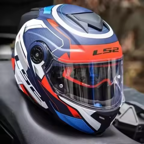 FOR LS2 FF345 /FF370 Motorcycle Helmet Flip Dual Lens Helmet Four Seasons Universal
