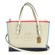 Coach顏色托特包，帆布和皮革[二手]