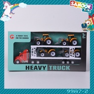 GlobalHouse TOYS 5-Car Construction Vehicle Trailer Toy Set 99A7-2(37x6.5x18.8cm) Good Quality Produ