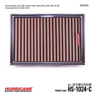 HURRICANE กรองอากาศผ้าแดง &amp; สแตนเลส Toyota ( Fortuner  Hilux Revo  Innova ) HS-1024