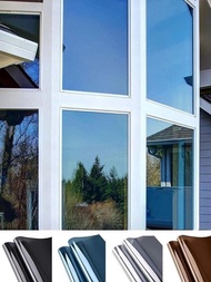 1入組絕熱玻璃膜,防曬霜,透視窗戶膜,適用於家庭,陽台,辦公室,建築使用,遮陽板,45cmX1M/2M/3M
