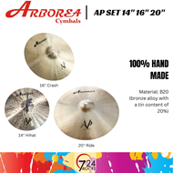 Arborea Cymbals Arborea B20 series AP Cymbal Set 14" Hi Hat 16" Crash Cymbal 20" Ride Cymbal