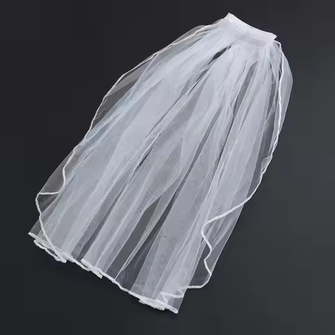 Short Bridal Veil With Comb Elegant Wedding Accessories Tulle Bridal Veils For Ceremony Ivory Weddin