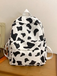 Mochila Clásica Con Estampado De Vaca, Mochila Universitaria