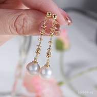 Sterling Silver DIY Hollow Chain Earrings for Women S925Pearl Earring Accessories New Fairy Ear Thre