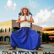 女式褲子女 式藍色褲子 棉質女式褲子 藍色棉質褲子