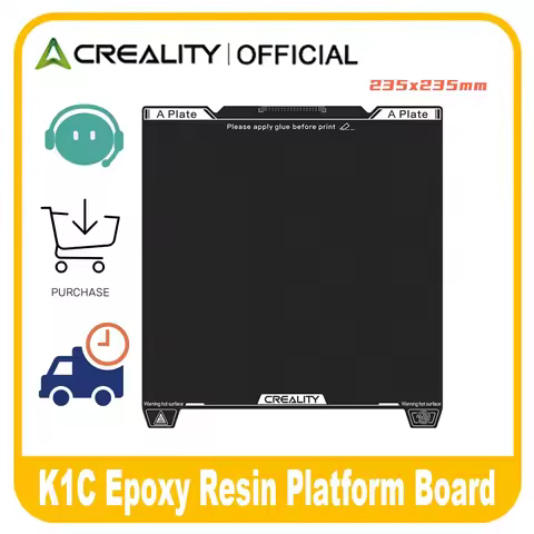 Creality Official K1C/K1 SE Build Plate, 235x235mm Epoxy Resin Surface Magnetic Flexible Spring Stee