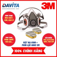 3M 6100 gas mask set with 2 3M 6003 filters