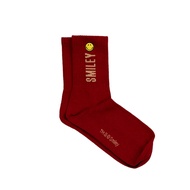 SMILEY CREW SOCKS (MAROON)