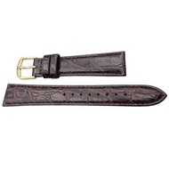 SEIKO watch band 17mm DX46 Italian cowhide crocodile embossed dark brown men's