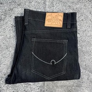 Distindenim Black Indigo Denim Stretch 13oz Celana Denim Selvedge Accent Ready Slimfit & Slimstraigh