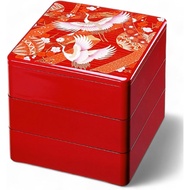 【Direct from Japan】J-kitchens Lacquerware Heavy Box, 3 Tiers, 7.5 Inches, Deep Type, Heavy Vermilion