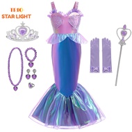 Mermaid Princess Dress Girls Birthday Party Mermaid Costume Kids Halloween Cosplay Mermaid Ariel Pri