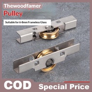 thewoodfamer 4PCS Stainless Steel Copper Roller 8mm Sliding Glass Door And Window Pulley Window Deco
