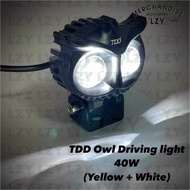 LY TDD 40W Owl Mini Driving Light Led Headlight Dual Color Motorcycle Car