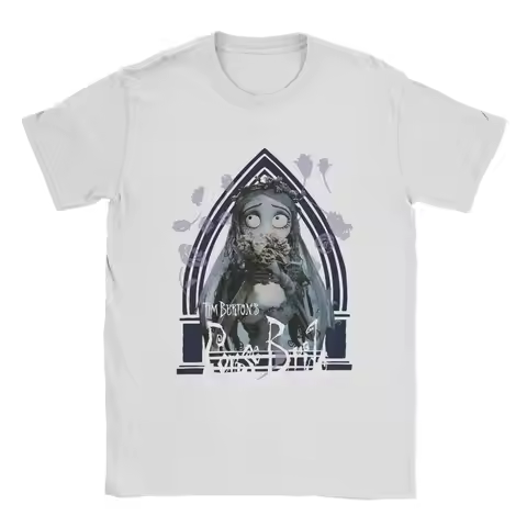 Disney Corpse Bride Emily Roses and Altar Women Men Cool Pure Cotton Tee Shirt O Neck Short Sleeve T