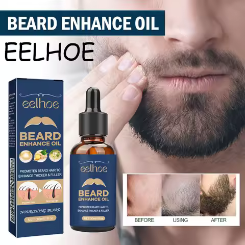 EELHOE Beard Care Oil Strengthening Roots Promote Bread Growth Moisturizing Brightening Thickening E