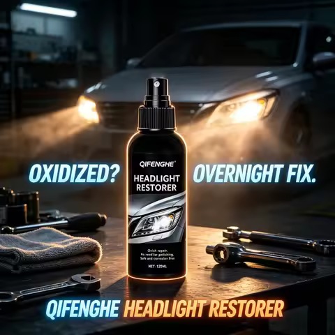 QIFENGHE 120ML Headlight Restorer Spray, Quick Repair No Polishing, Car Headlight Cleaner & Restorer